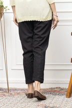 White Straight Chikankari Pants – Handcrafted Cotton Bottom Wear