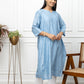 Blue chanderi silk kurti+chikankari 44