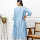 Blue chanderi silk kurti+chikankari 44