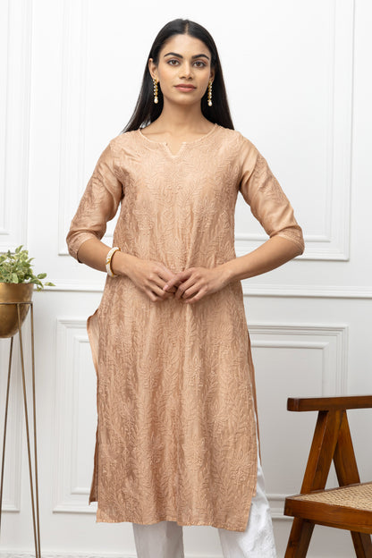 Brownish Lotus Kurti
