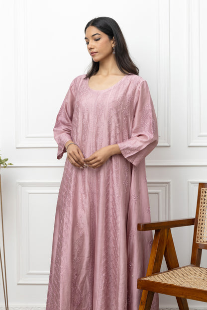 Chanderi Peach Anarkali