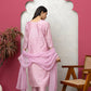 Silk Chanderi Pink Full Suit