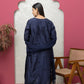Silk Chanderi Navy Blue Full Set