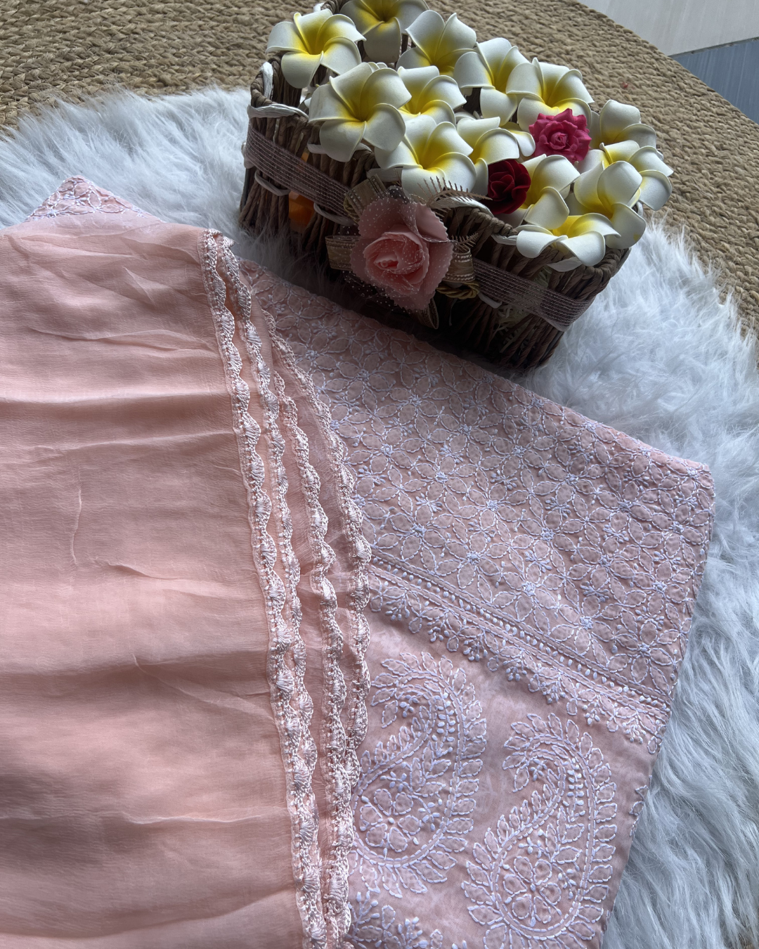 Cotton Chikankari Unstitched Suit | Lucknow Chikankari Gurgaon