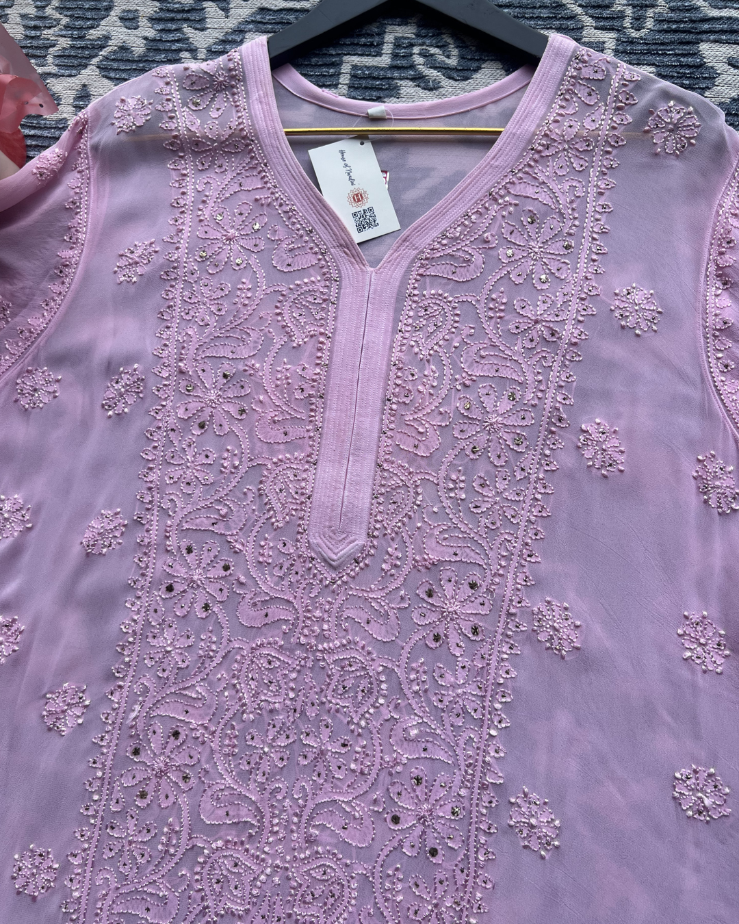 Premium Dark Grey Chikankari Kurti | Elegant Embroidery & Timeless Style
