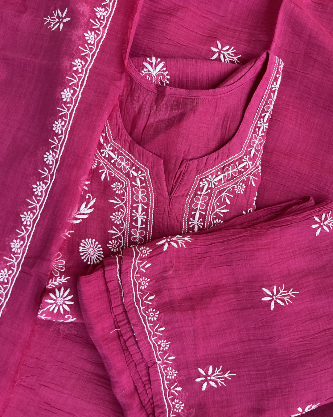 Stitched mul Cotton Chikankari Suit Set | Chikankari Studio Gurgaon