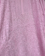 Muslin Chikankari Long Kurti  Full Sleeves | Lucknowi Elegance