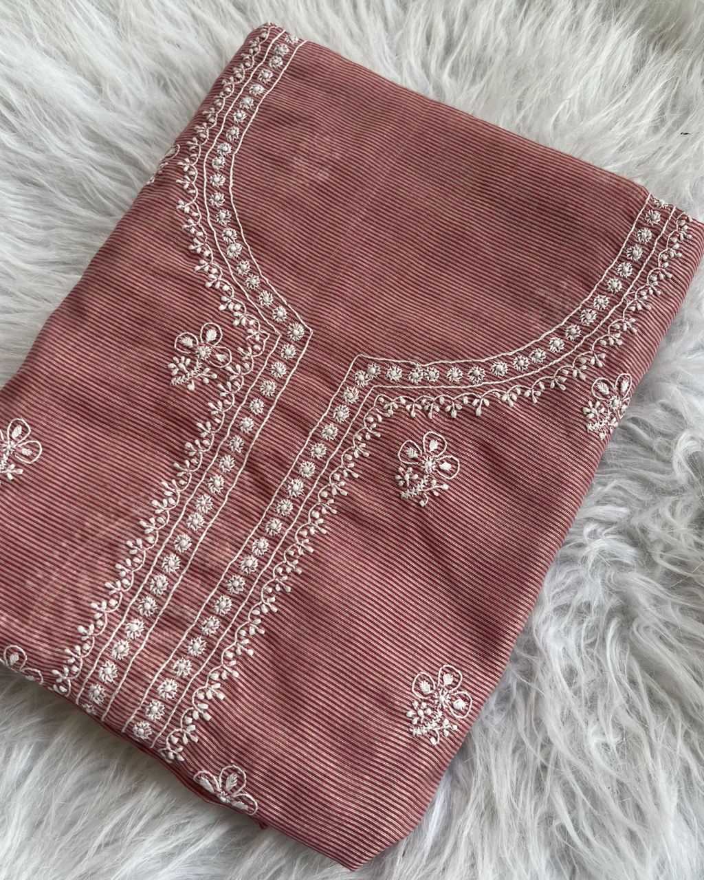 Rose Tissue Unstitched Suit Set | Lucknow Chikankari Gurgaon