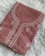 Rose Tissue Unstitched Suit Set | Lucknow Chikankari Gurgaon