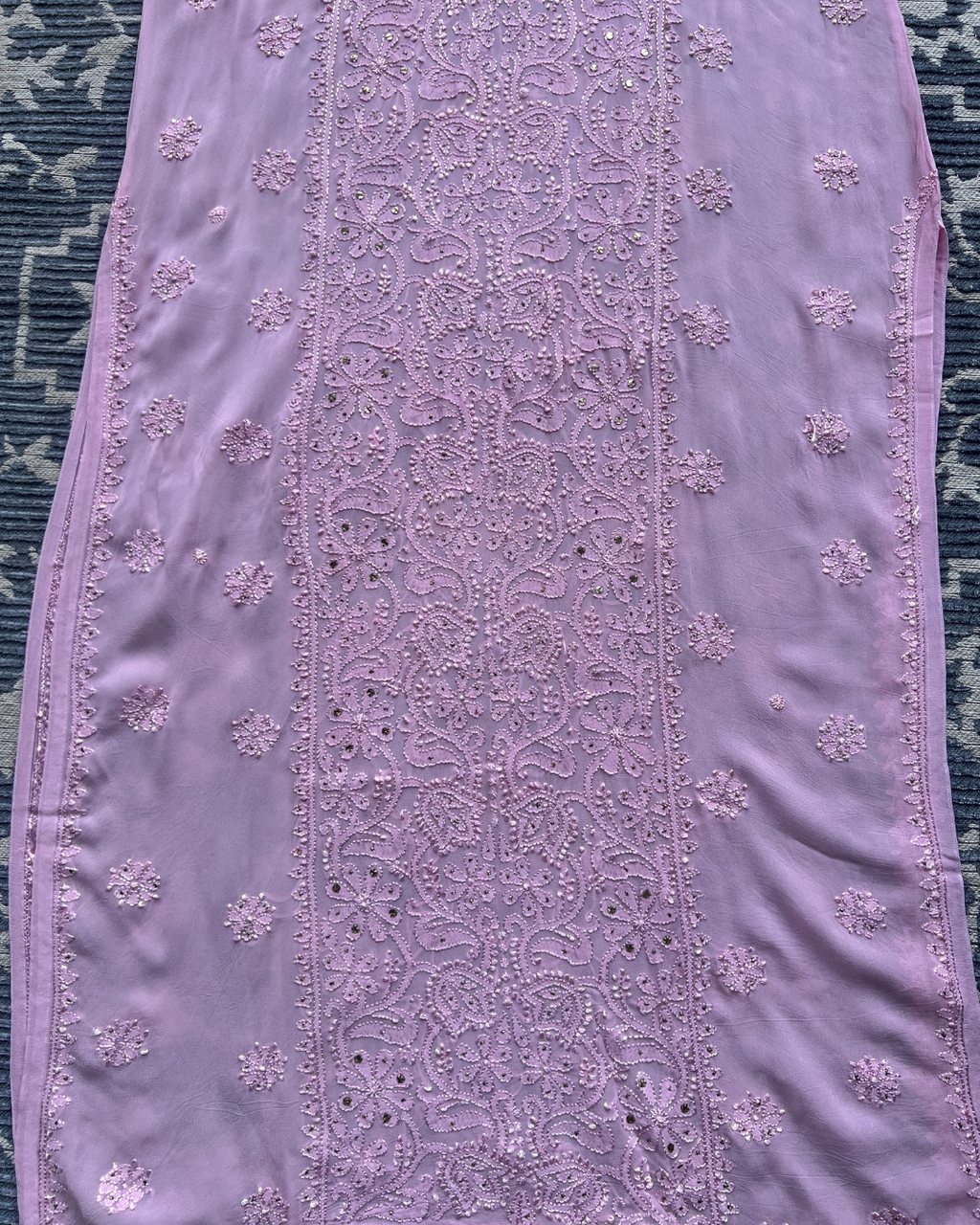 Premium Pink Long Chikankari Kurti | Graceful Elegance in Georgette