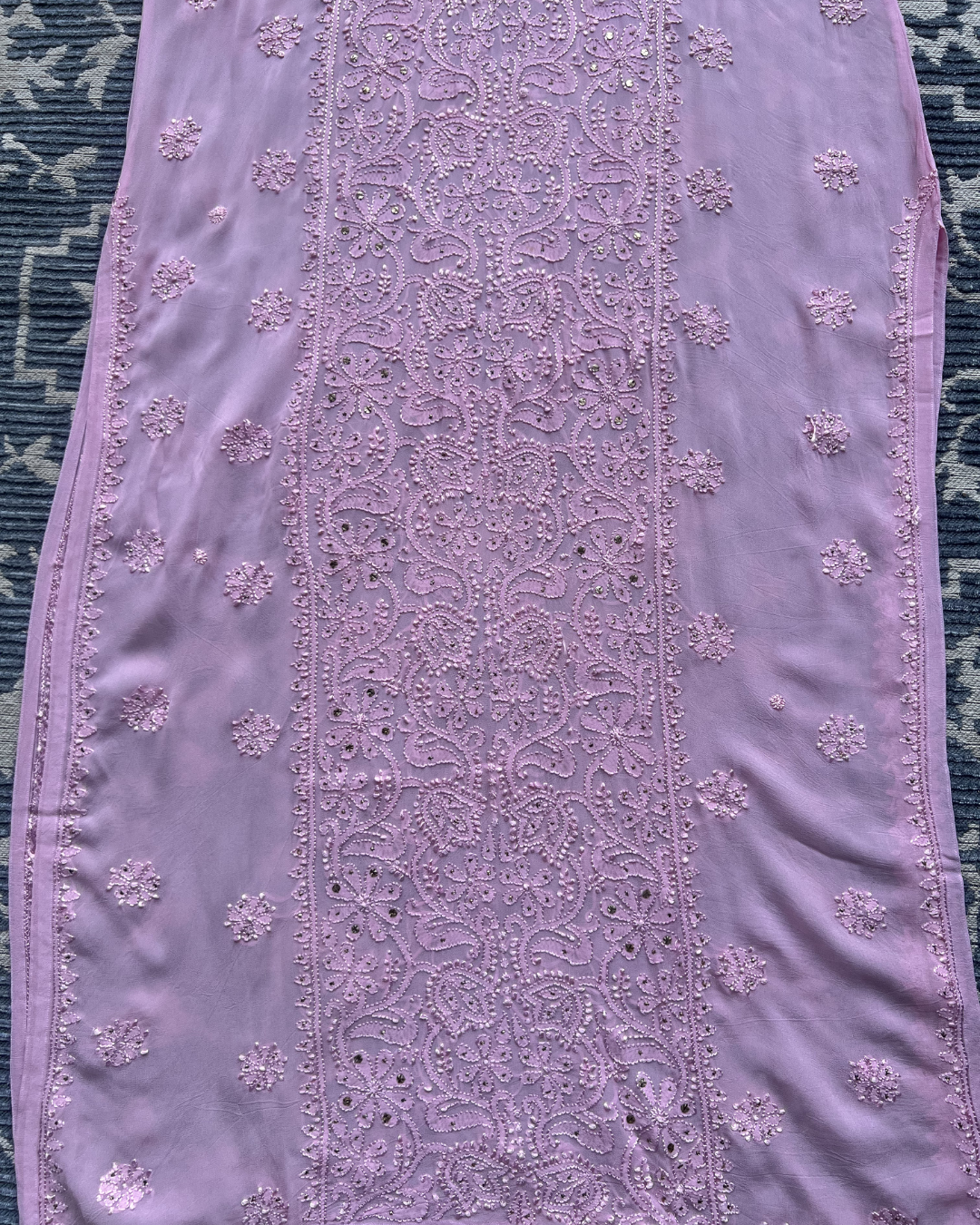 Premium Pink Long Chikankari Kurti | Graceful Elegance in Georgette