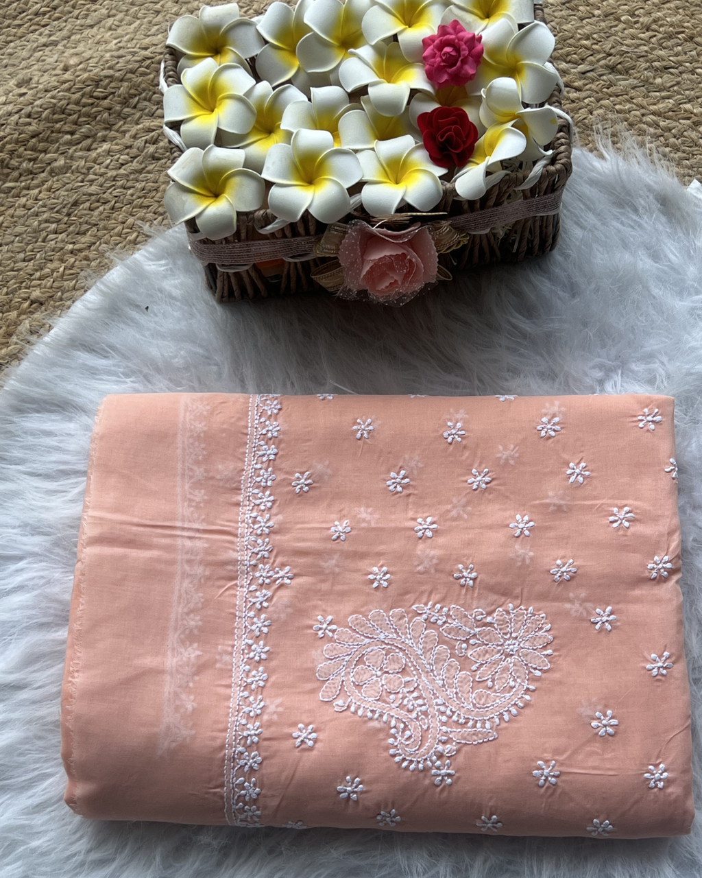 Cotton Chikankari Saree with Blouse | Lucknow Chikankari Gurgaon