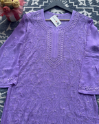 Premium Purple  Chikankari Kurti | Timeless Elegance & Comfort ✨