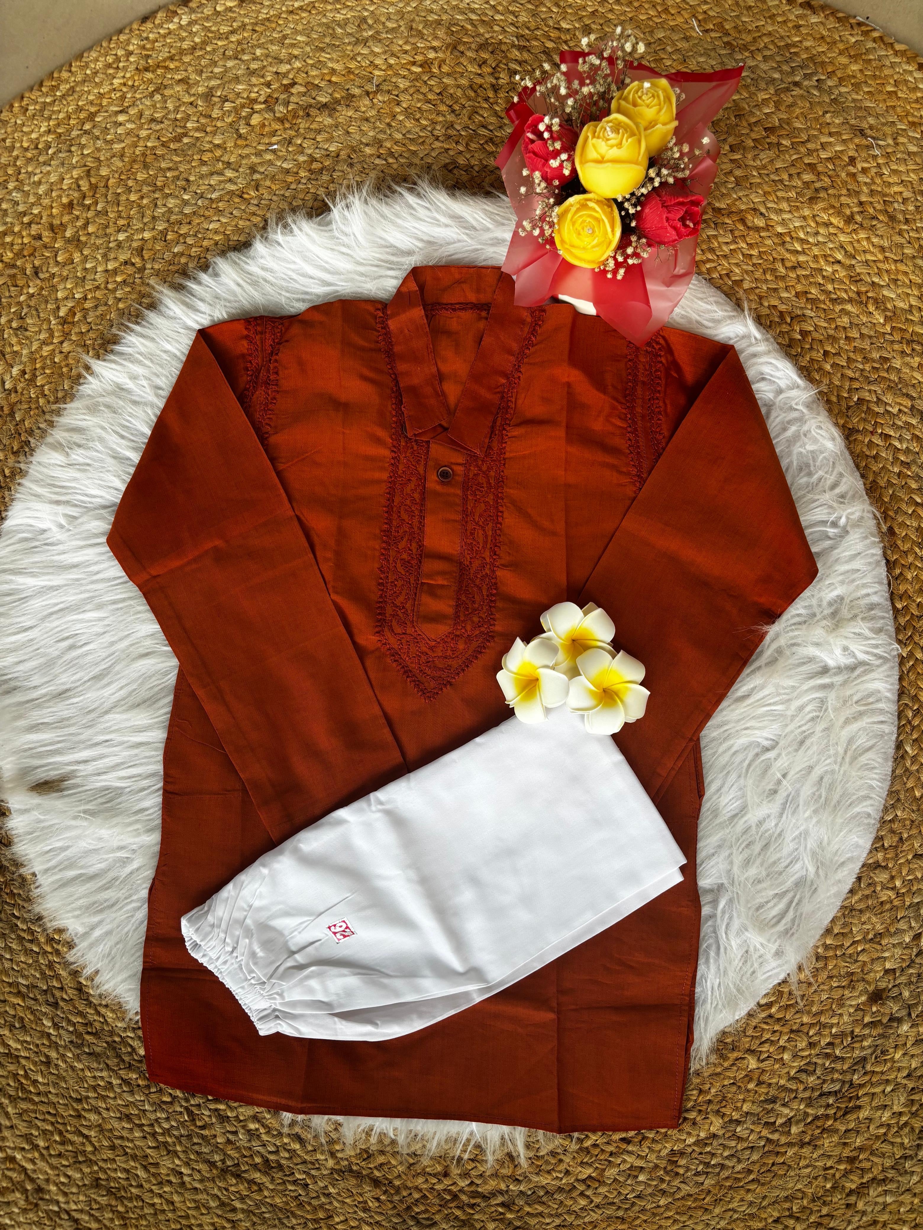Timeless Elegance in Every Thread | Brown Chikankari Kurta