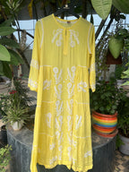 Modal Dress with White Chikankari