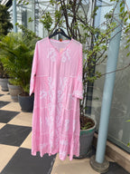 Modal Dress with White Chikankari