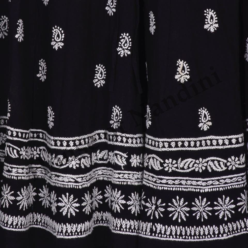 Black & White Sharara Set (Free Size) – Elegant & Flowing Ethnic Wear