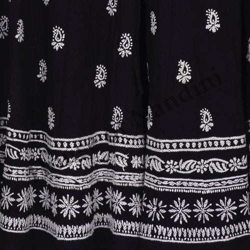 Black & White Sharara Set (Free Size) – Elegant & Flowing Ethnic Wear