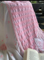 Soft Pink Chikankari Embroidered Bedsheet Set