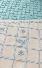 Elegant Blue Chikankari Embroidered Bedsheet