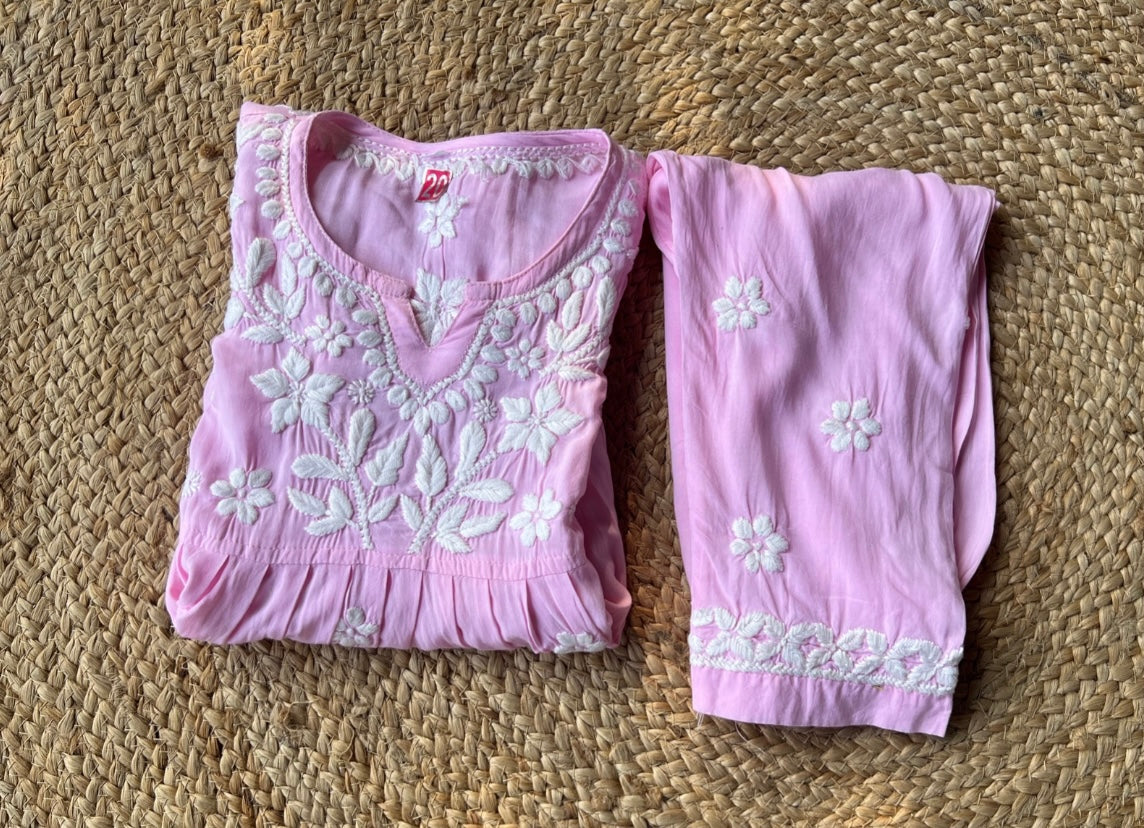 Pink Stitched Kurti Palazzo Set for Girls (4–5 Years) – Cute, Comfortable & Festive Ethnic Wear
