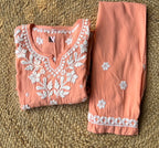 Peach Stitched Kurti Palazzo Set for Girls (8–9 Years) – Soft, Comfortable & Festive Ready Ethnic Wear