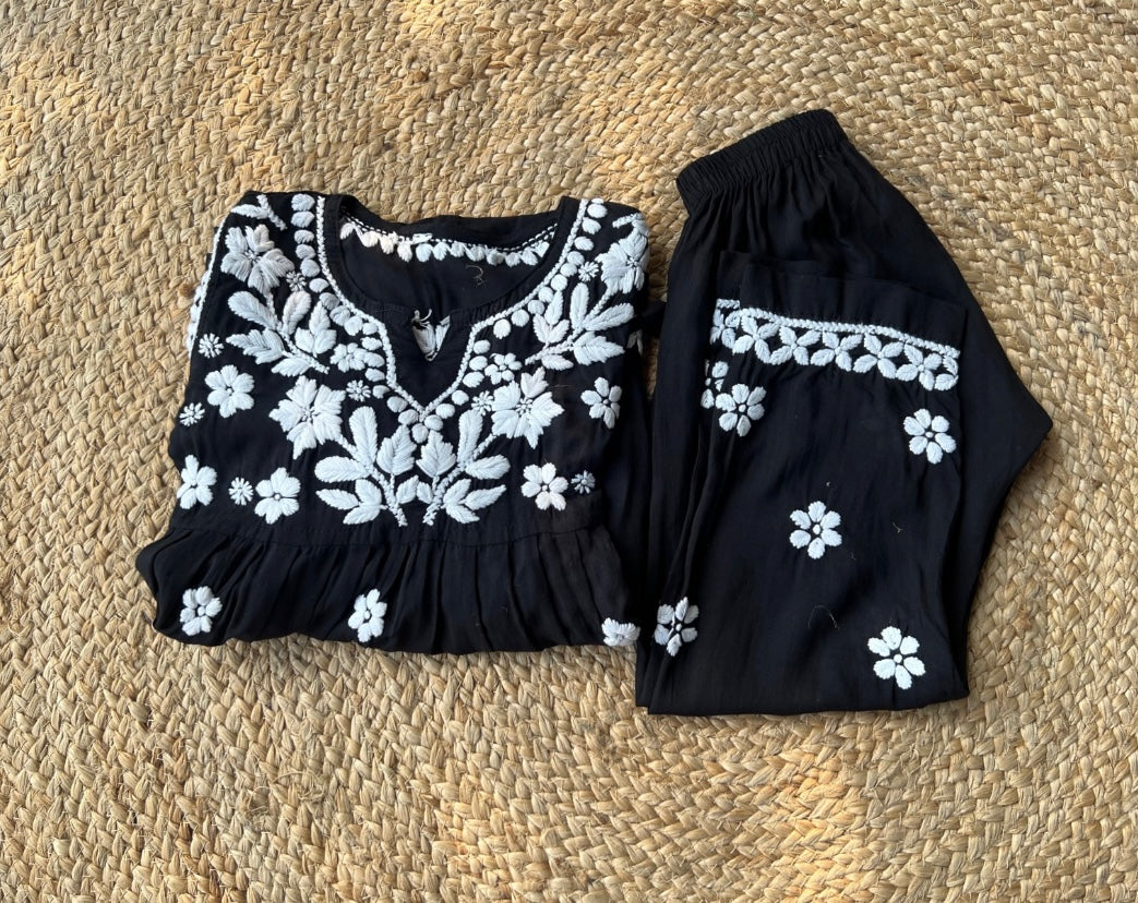 Black Stitched Kurti Palazzo Set for Girls (2–3 Years) – Elegant, Comfortable & Festive Ethnic Wear
