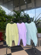 Lavender Georgette Kaftan Set with Pant & Slip