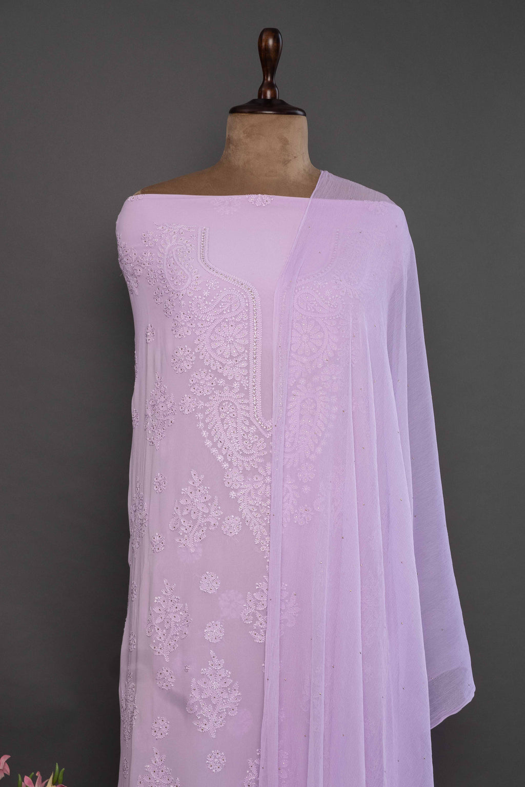 Unstitched Purple Georgette Kurti