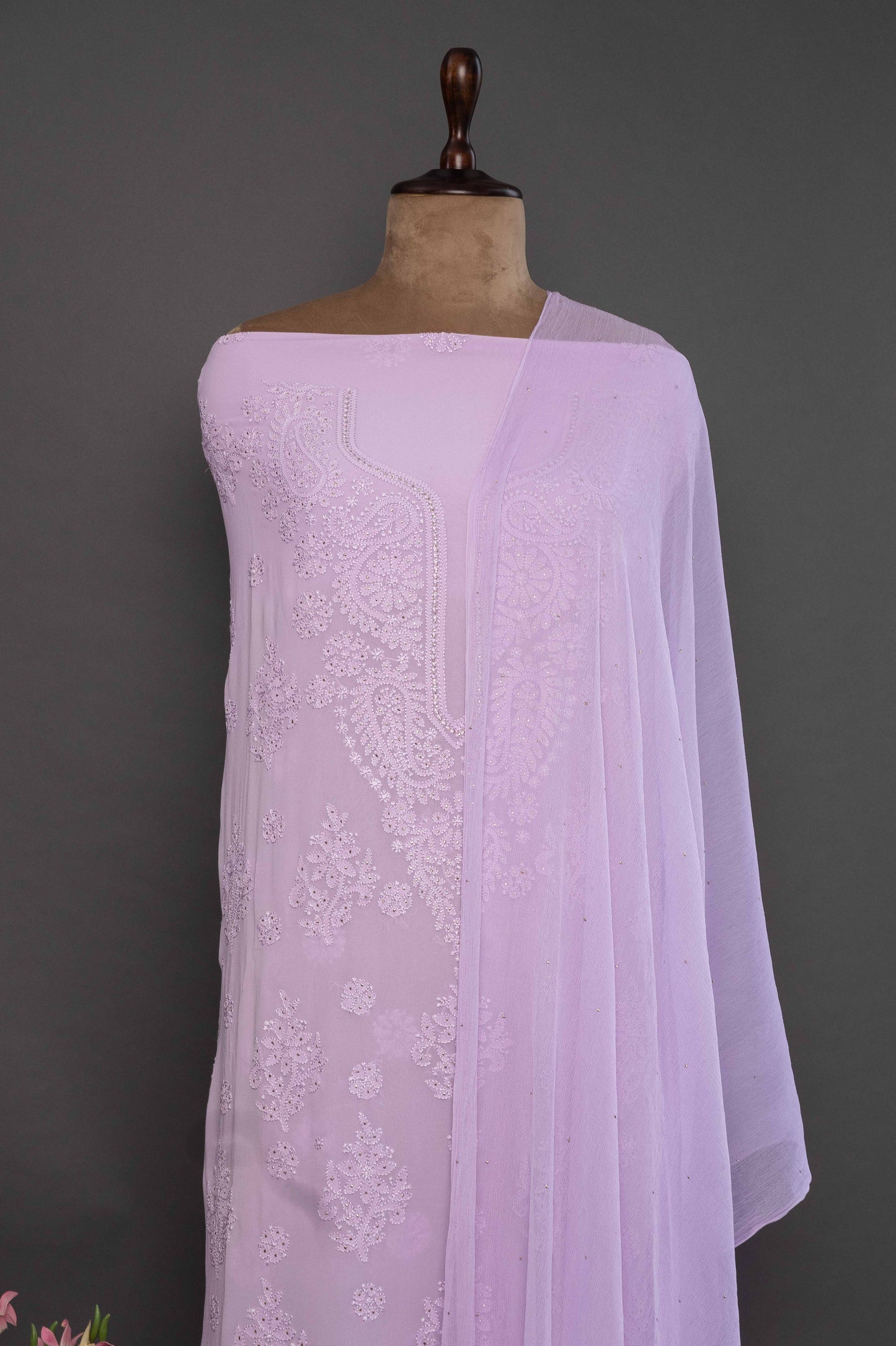 Unstitched Purple Georgette Kurti