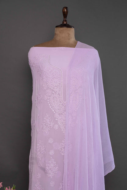 Unstitched Purple Georgette Kurti
