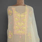 Yellow Organza Unstitched Kurti Set with Dupatta