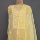 Yellow Organza Kurti with Dupatta