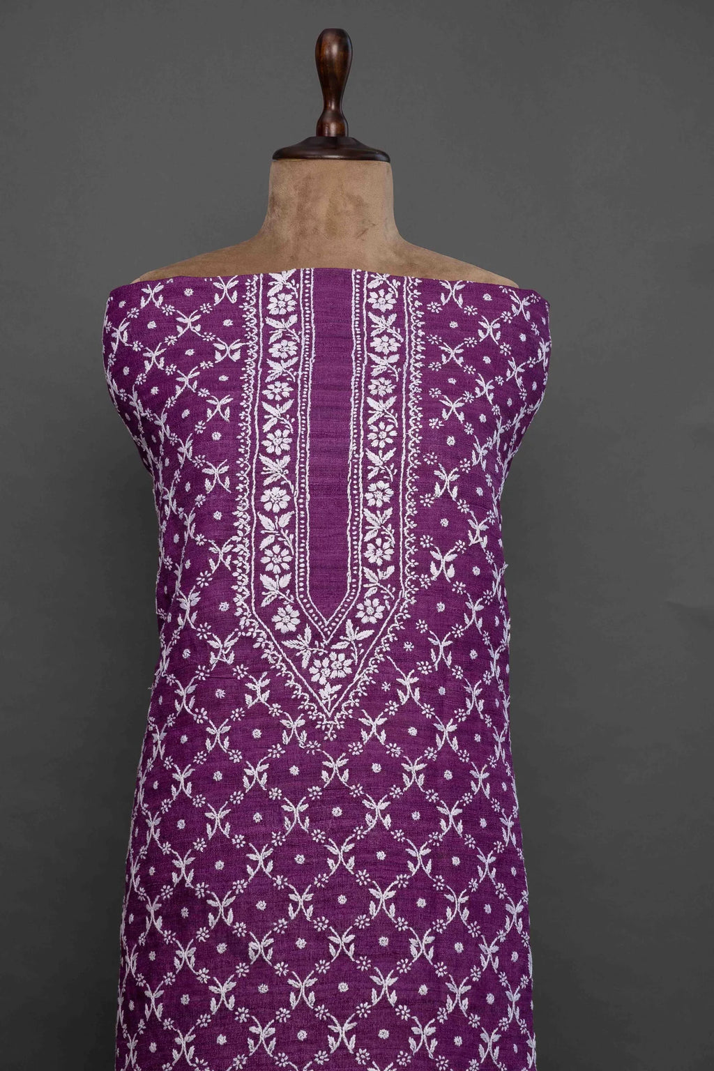 Green Tussar Kurti with White Chikankari