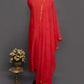 Chanderi Silk Red Kurti with Dupatta