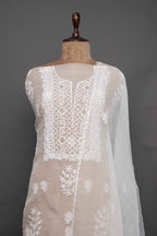 White Organza Kurti & Dupatta Set