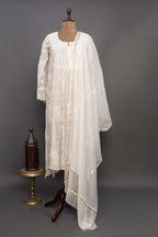 Beige Chanderi Suit with dupata