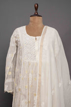 Beige Chanderi Suit with dupata