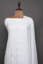 Purple & White Jalli Chikankari Kurti