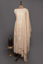 Green Tissue Kurti with Dupatta – Sequin Chikankari