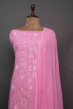 Neon Pink Full Suit Cut – Gotta Work Chikankari