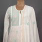 Chanderi Silk Green Semi Stitch Chikankari Kurti