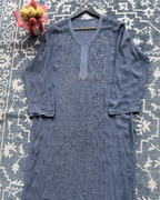 Premium Dark Grey Chikankari Kurti | Elegant Embroidery & Timeless Style