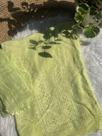 Unstitched Georgette Chikankari Kurti with Mukaish Work & Dupatta