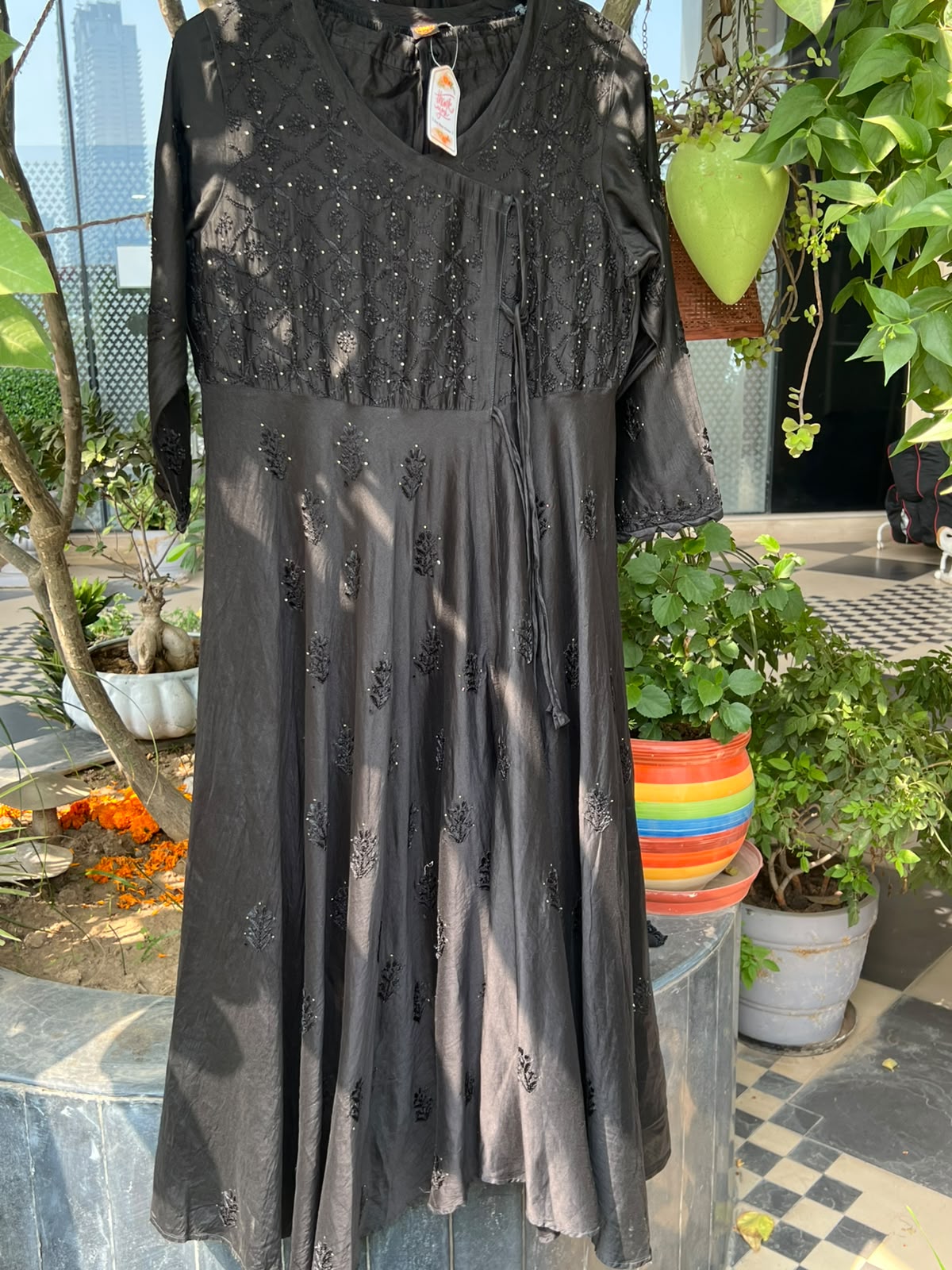 Angrakha Style Kurti with bottom and Duppatta