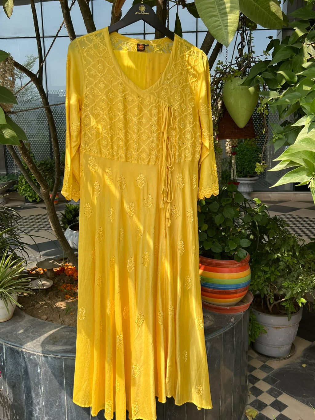 Angrakha Style Kurti with bottom and Duppatta