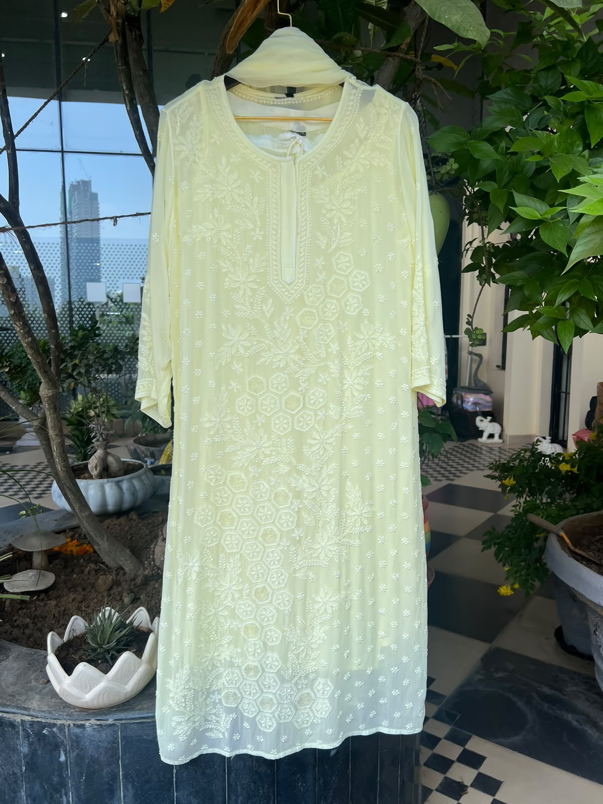 Georgette Chikankari Full Suit Sequence Work