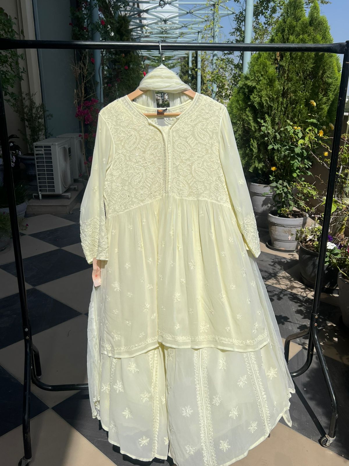 Elegant Stitched Kurti Sharara Set