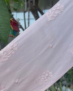 Brown Chikankari Dress with Knot Detail | Lucknow Chikankari Gurgaon | Chikankari Studio Gurgaon