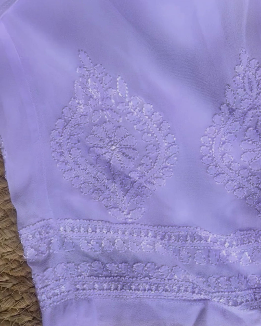 Lavender Georgette Kaftan Set with Pant & Slip